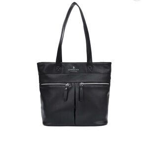 London Fog classic double zip pocket tote bag